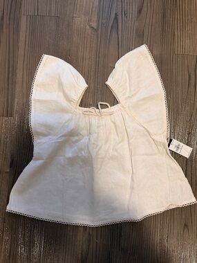 Old Navy Cream Girls' Lace-Trim Tank Top